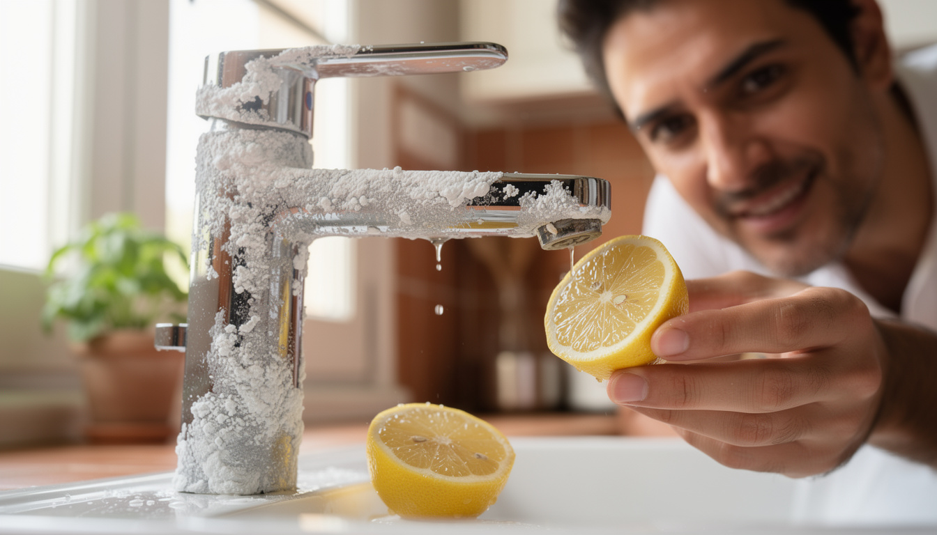 dites adieu au calcaire sur vos robinets sans dépenser une fortune : un demi-citron naturel et efficace suffit pour les nettoyer facilement.