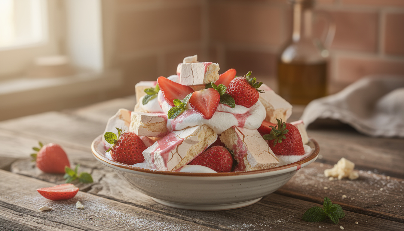 ne jetez pas votre meringue ratée ! découvrez comment la transformer facilement en un délicieux eton mess, un dessert anglais divin et gourmand.