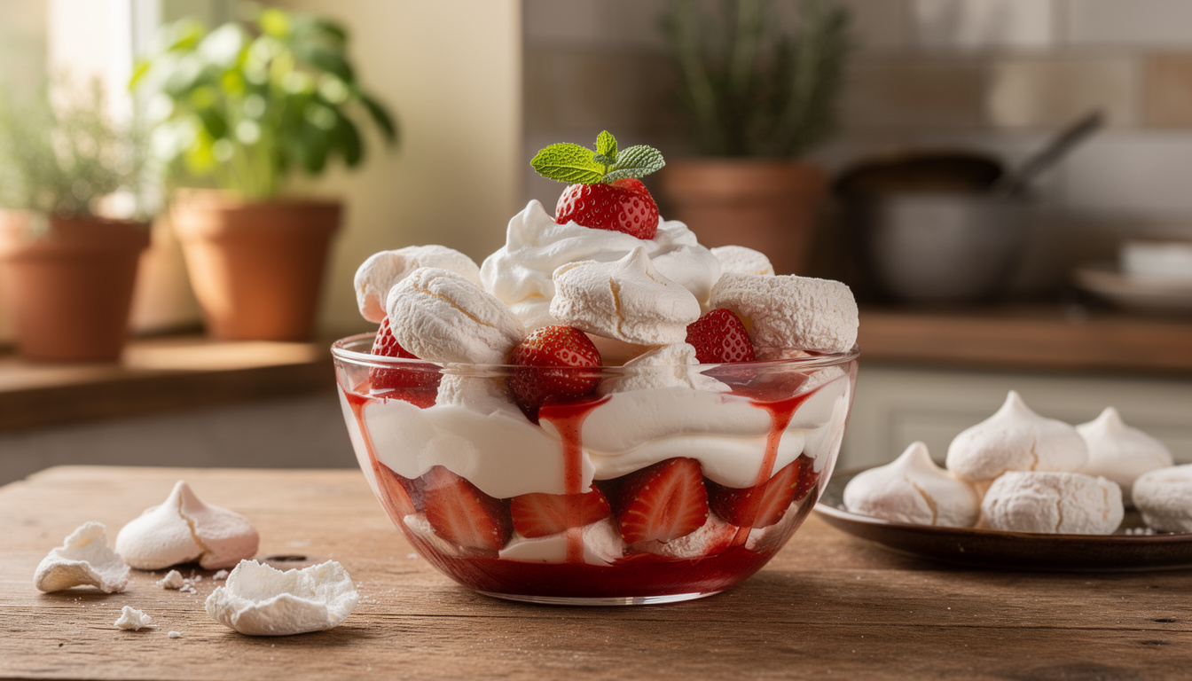 découvrez comment transformer une meringue ratée en un délicieux eton mess, un dessert anglais divin à base de fruits, crème et meringue, pour ne rien gaspiller en cuisine.