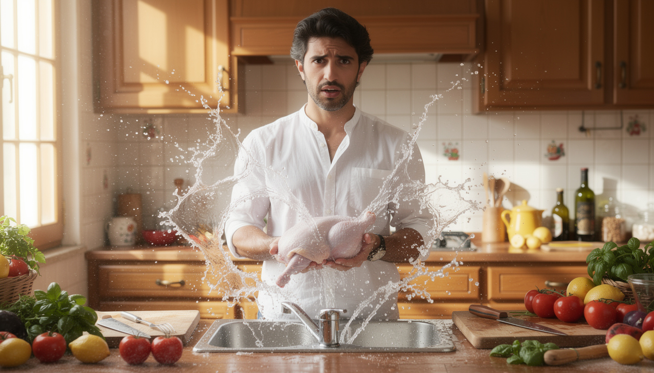 découvrez pourquoi il est essentiel de ne jamais laver votre poulet cru afin d'éviter la dispersion des bactéries dangereuses dans toute la cuisine et garantir une préparation alimentaire sécurisée.