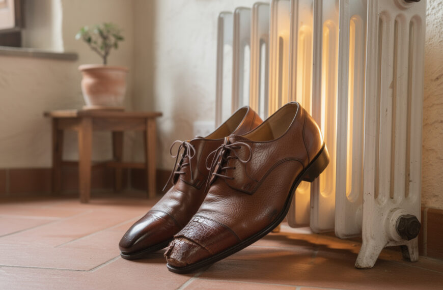 découvrez pourquoi il ne faut jamais sécher vos chaussures en cuir sous un radiateur pour éviter qu'elles ne craquellent et conservent leur souplesse et leur beauté.